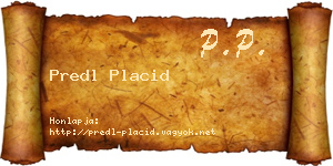 Predl Placid névjegykártya